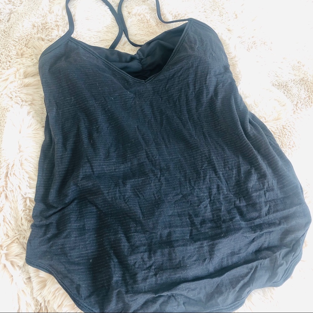 Lululemon bra tank combo size 4 black striped
